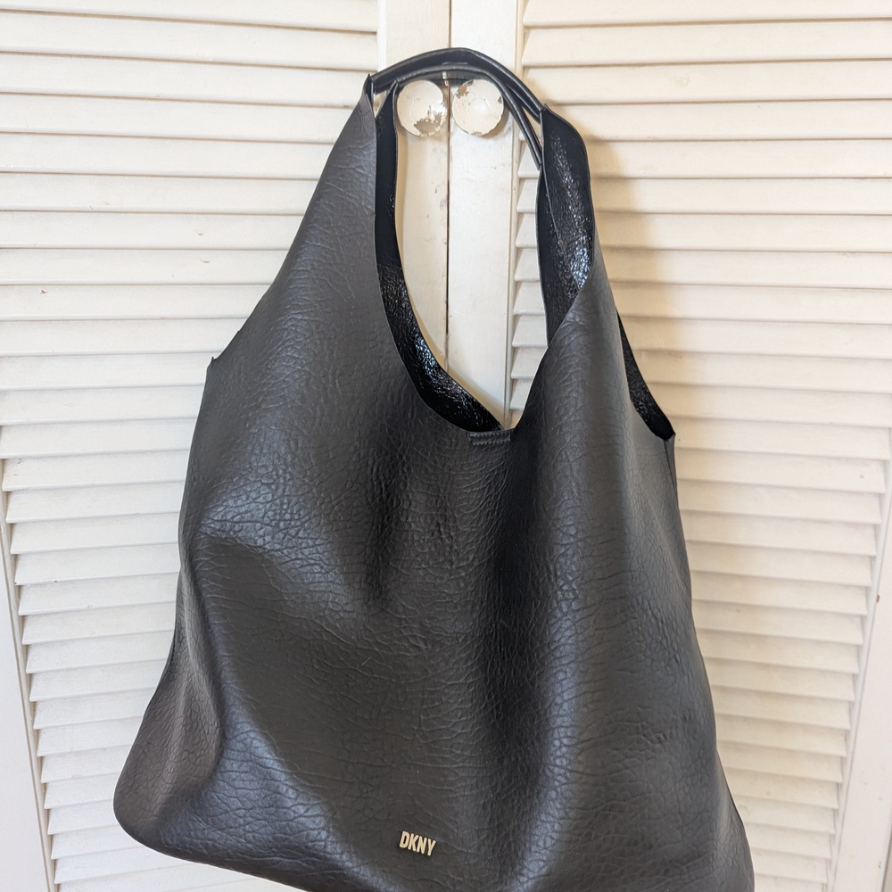 DKNY Black Leather Tote Bag